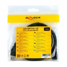 Delock kabel USB M - napajalni M DC 3,5 fi x 1,35mm kotni 1,5m 83577