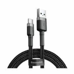 BASEUS kabel USB A-C 1m 3A Cafule siv/črn CATKLF-BG1