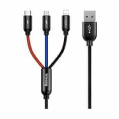 BASEUS polnilni kabel USB 3v1 Lightning/ TipC/Mikro 3.5A tri barve 1,2m