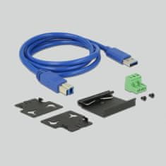 Delock hub USB 3.0 4xA DIN 15kV ESD zaščita 63309