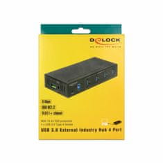 Delock hub USB 3.0 4xA DIN 15kV ESD zaščita 63309