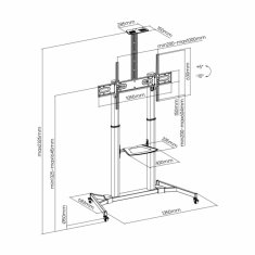 S-box samostoječi nosilec za TV FS-3610