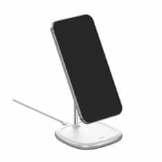 BASEUS polnilec brezžični 15W Qi magsafe iPhone stojalo bel WXSW-02