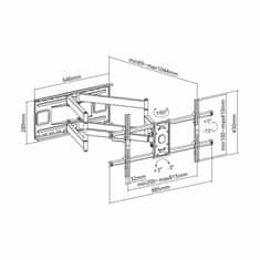 S-box stenski nosilec za TV PLB-4986 črn