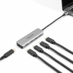 Delock hub USB 3.1 5x TipC 5/Gbps srebrn 64238