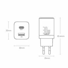 BASEUS polnilec 30W USB/TipC QC Super pro črn CCSUPP-E01