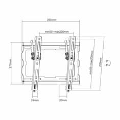 S-box stenski nosilec za TV PLB-3422T-2 črn