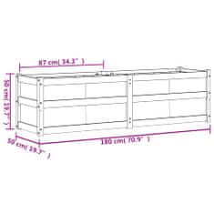 Vidaxl Vrtno cvetlično korito voščeno rjavo 180x50x50cm trdna borovina