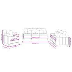 Vidaxl Sedežna garnitura 3-delna z blazinami temno zelen žamet