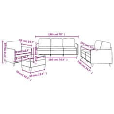 Vidaxl Sedežna garnitura 4-delna z blazinami svetlo sivo blago