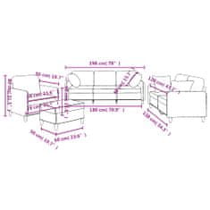 Vidaxl Sedežna garnitura 4-delna z vzglavniki temno sivo blago
