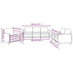 Vidaxl Sedežna garnitura z blazinami 3-delna vinsko rdeče blago