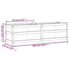 Vidaxl Vrtno cvetlično korito 180x50x50 cm trdna borovina