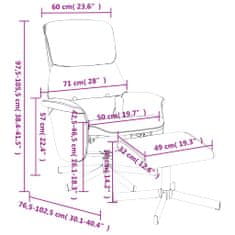 Vidaxl Masažni naslanjač s stolčkom za noge svetlo sivo blago