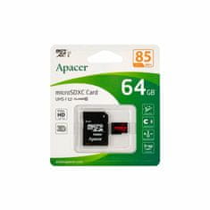 Apacer microSD XC 64GB spominska kart. UHS-I U1 R85 Class 10 AP64GMCSX10U5-R