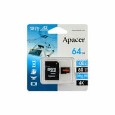 Apacer microSD XC 64GB spominska kart. UHS-I U3 R100 V30 A2 AP64GMCSX10U8-R