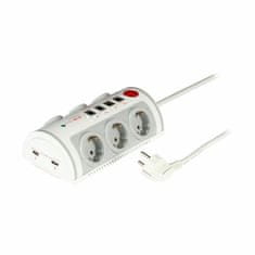 EFB prenapetostna zaščita EURO 6s/1,5m+ 2xRJ45/11+2xUSB siv EK610