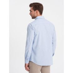 OMBRE Klasična moška bombažna majica REGULAR V1 OM-SHOS-0154 modra MDN124349 L