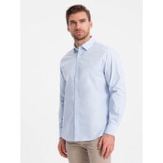 OMBRE Klasična moška bombažna majica REGULAR V1 OM-SHOS-0154 modra MDN124349 L