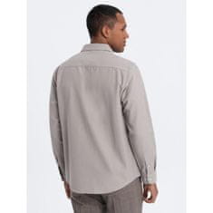 OMBRE Moška srajca REGULAR FIT z žepi V1 OM-SHCS-0148 siva MDN124357 L
