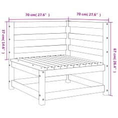 Vidaxl Kotni vrtni kavči 2 kosa 70x70x67 cm trdna borovina