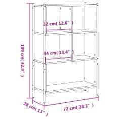 Vidaxl Knjižna omara siva sonoma 72x28x109 cm inženirski les