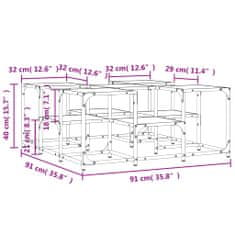 Vidaxl Klubska mizica sonoma hrast 91x91x40 cm inženirski les