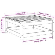 Vidaxl Vrtni stolček za noge voščeno rjav 70x70x30 cm trdna tikovina