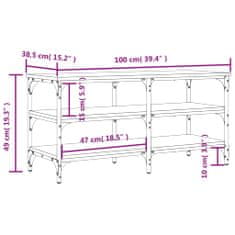 Vidaxl Klop za čevlje rjavi hrast 100x38,5x49 cm inženirski les