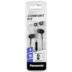 Panasonic RP-TCM115E-K, žične slušalke, v ušesih, 3,5-milimetrski priključek, 1,2 m dolg kabel, črne barve