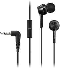 Panasonic RP-TCM115E-K, žične slušalke, v ušesih, 3,5-milimetrski priključek, 1,2 m dolg kabel, črne barve