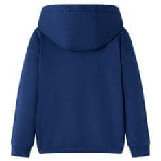 Vidaxl Otroški pulover s kapuco mornarsko moder 128