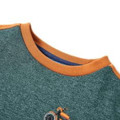 Vidaxl Otroški pulover temno zelena melange 104