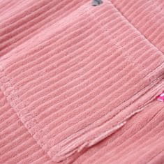 Vidaxl Otroška obleka rebrasti žamet svetlo roza 140