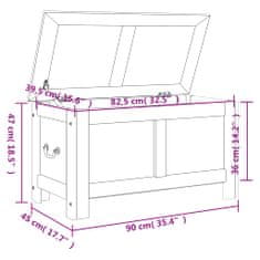 Vidaxl Skrinja za shranjevanje s pokrovom rjav trden akacijev les
