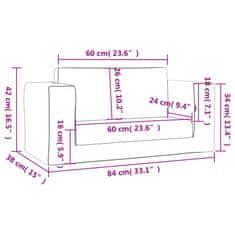 Vidaxl Raztegljiv otroški kavč dvosed svetlo siv mehak pliš