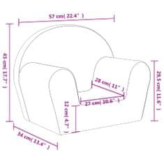 Vidaxl Otroški kavč svetlo siv mehak pliš