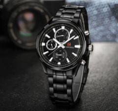 Smart Plus naviforce 9089 moški luksuzni chronograph steel watch: športna eleganca za sodobnega gospoda: japonski kremen, vodoodporen