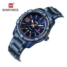 Smart Plus naviforce nf9117 luksuzna moška quartz ročna ura - eleganten ohišje iz zlitine s pasom iz nerjavnega jekla, premera 44mm