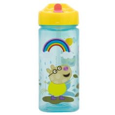 Stor Plastična kvadratna steklenička z izvlečno slamico Peppa Pig, Tritan 530ml, 41214