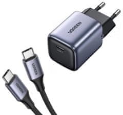 Ugreen Nexode 30W USB C Polnilnik GaN II s priloženim USB-C 60W 1M kablom