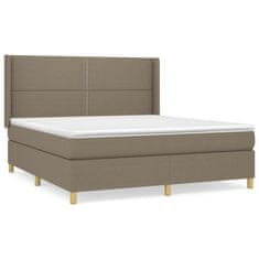 Vidaxl Box spring postelja z vzmetnico taupe 160x200 cm blago