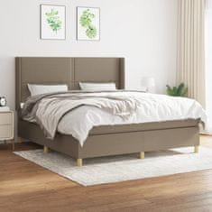 Vidaxl Box spring postelja z vzmetnico taupe 160x200 cm blago