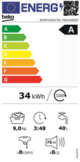 Beko B5WFU59415W pralni stroj, 9 kg