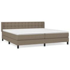 Vidaxl Box spring postelja z vzmetnico taupe 200x200 cm blago