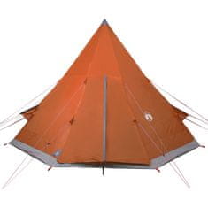 Vidaxl Šotor za kampiranje tipi za 4 osebe oranžen vodoodporen