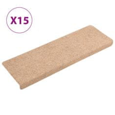 Vidaxl Preproge za stopnice 15 kosov 65x21x4 cm rjave