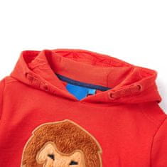 Vidaxl Otroški pulover s kapuco rdeč 92