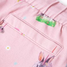 Vidaxl Otroške kratke hlače z vrvico svetlo roza 92