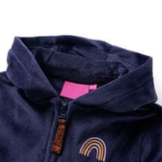 Vidaxl Otroška jakna s kapuco mornarsko modra 116